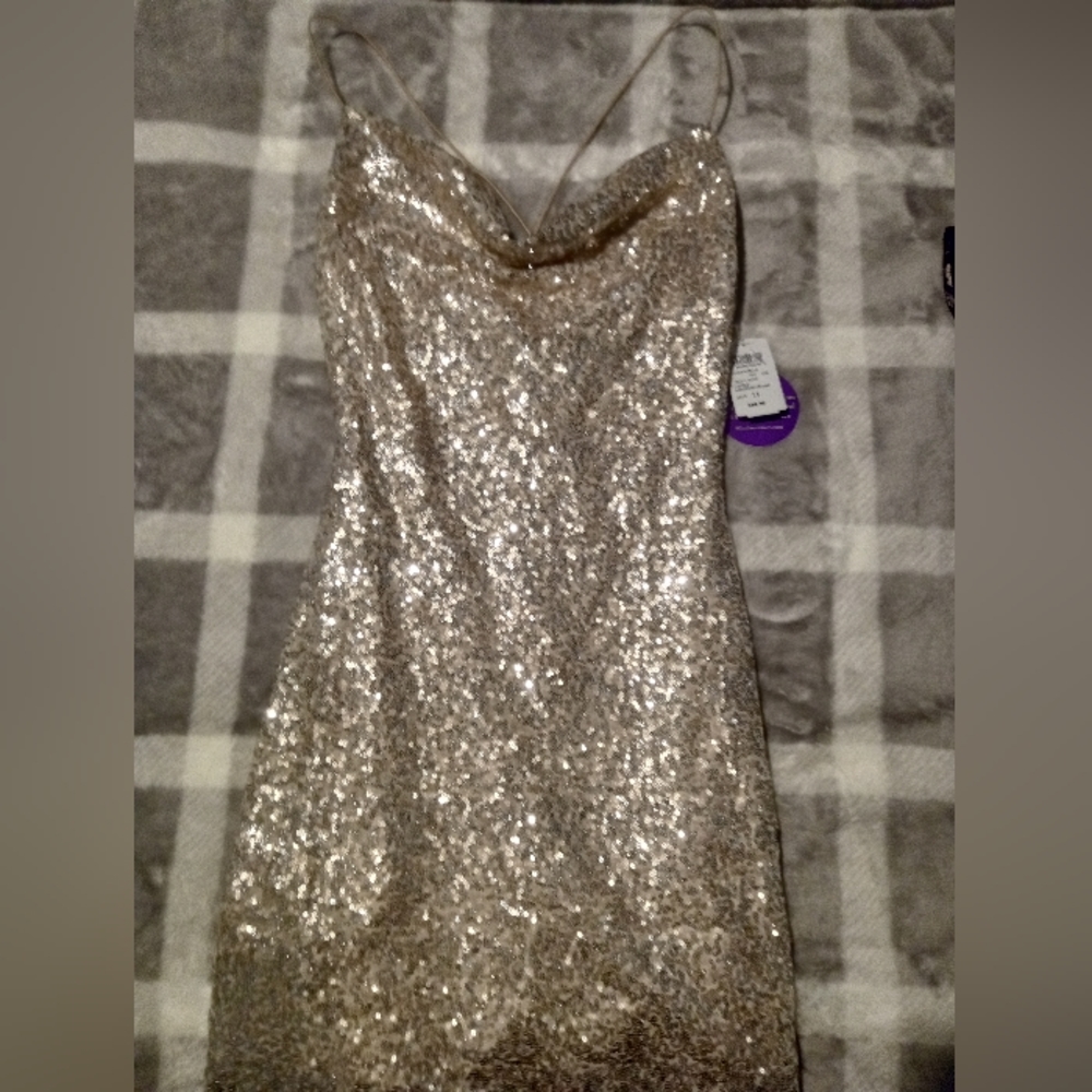 Gold Windsor sequin dress